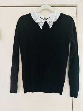 Vila Milano Milan Fairycore Sequin Fitted Old Money Luxury Black Sweater S